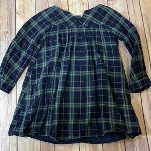 Gap 3t navy and green plaid dress